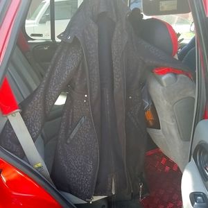 MK coat women size M black cheetah print